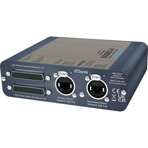  Sonifex AVN-DIO19 Dante to AES3 16-Channel I/O Converter