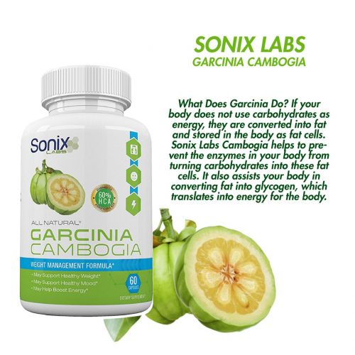  Sonix Labs-60% HCA, Pure Garcinia Cambogia Extract - Extra Strength - Natural Weight Loss...