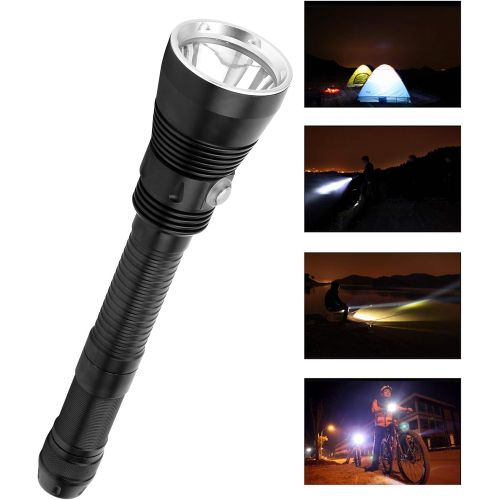  SONK Diving Flashlight, 8000 Lumen Professional Waterproof Underwater Torch Diving Depth 80M/262.5Ft with Hand Rope, Dive Light Led Life 100,000 Hours for Diving, Exploration, Disa
