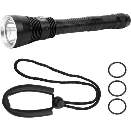  SONK Diving Flashlight, 8000 Lumen Professional Waterproof Underwater Torch Diving Depth 80M/262.5Ft with Hand Rope, Dive Light Led Life 100,000 Hours for Diving, Exploration, Disa