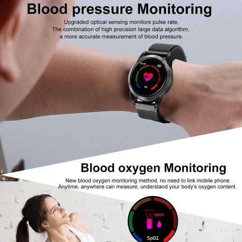  Sonmer Sports Fitness Tracker, 1.3 IPS Color Screen Smart Wristband Watch with Passometer Fitness Tracker Sleep Tracker Message Call Reminder Remote Control Smart Alarm Clock Weather (Bla