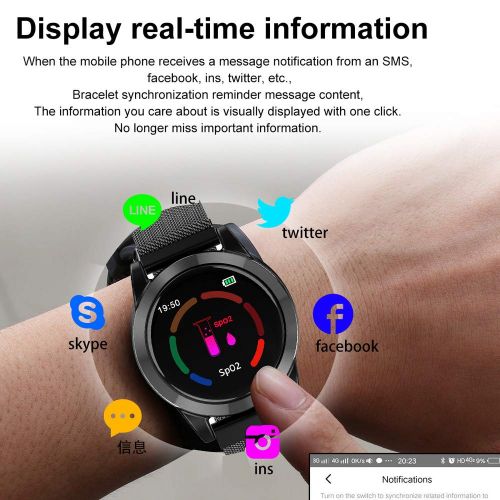  Sonmer Sports Fitness Tracker, 1.3 IPS Color Screen Smart Wristband Watch with Passometer Fitness Tracker Sleep Tracker Message Call Reminder Remote Control Smart Alarm Clock Weather (Bla