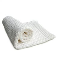 [아마존 핫딜]  [아마존핫딜]Sonnenstrick SODE6 Erstlingsdecke/Babydecke/Kuscheldecke/Strickdecke, 80 x 80 cm, weiss