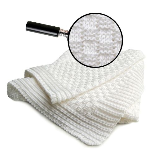  [아마존 핫딜]  [아마존핫딜]Sonnenstrick SODE6 Erstlingsdecke/Babydecke/Kuscheldecke/Strickdecke, 80 x 80 cm, weiss