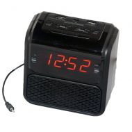Sonnet R-2218 0.9 LED Single Day Alarm Clock Radio with 2 USB Ports & Aux in Cord Black