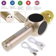 Sonnys Audio Players E-103 Karaoke Wireless Bluetooth Speaker Microphone KTV Handheld (gold)