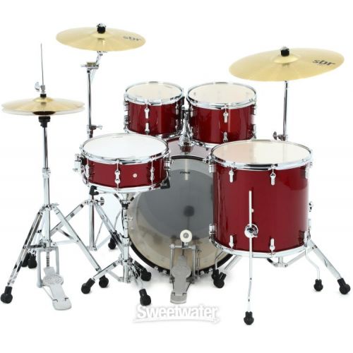 Sonor AQX Stage 5-piece Drum Set with Hardware Pack - Red Moon Sparkle