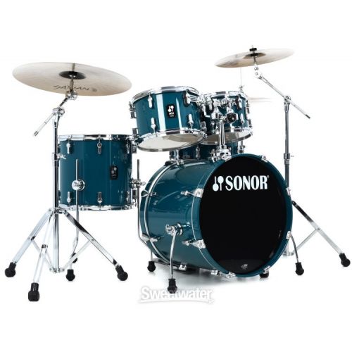  Sonor AQ1 Studio 5-piece Shell Pack with Hardware - Caribbean Blue