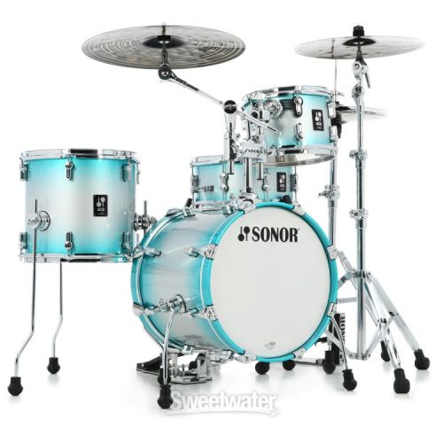  Sonor AQ2 Safari 4-piece Shell Pack w/ Snare - Aqua Silver Burst