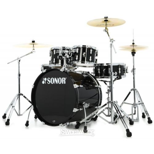  Sonor AQ1 Stage 5-piece Shell Pack with Hardware - Piano Black