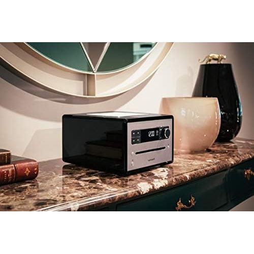  [아마존베스트]sonoro QUBO CD Player with USB, Radio and Bluetooth (FM/FM, DAB Plus, MP3, Alarm Clock, Dimmable Display) Black