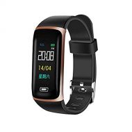 Sontakukou M5Plus Sports Modes Bluetooth Bracelet Smartwatch Full-Color Screen Fitness Tracker Sedentary Reminder Anti-Loss Alert Remote Camera Waterproof for Android iOS System Golden Frame