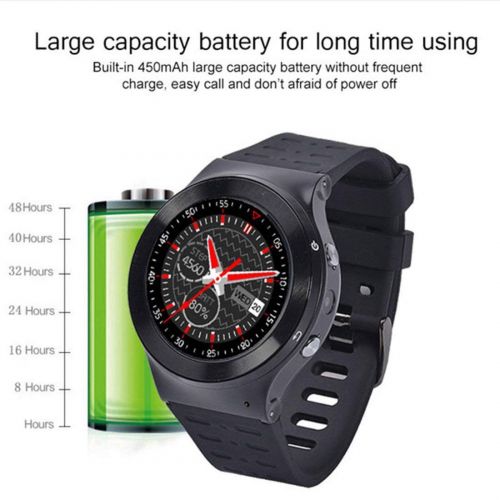  Sontakukou S99 Luxury Bluetooth Smartwatch 1.33Inch 360x360 Screen 450mAh Camera WiFi GPS Fitness Tracker Pedometer Sedentary Reminder Sleep Monitor Supports Sim Card for Android Black Strap