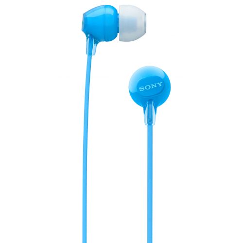 소니 Sony WI-C300 Wireless In-Ear Headphones, Blue (WIC300L) with Earphone Pouch