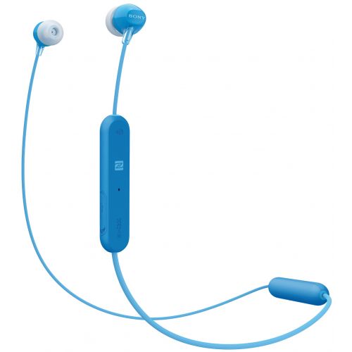 소니 Sony WI-C300 Wireless In-Ear Headphones, Blue (WIC300L) with Earphone Pouch