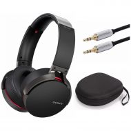 Sony XB950B1 Extra Bass Wireless Headphones (Black) with Case and Cable Bundle