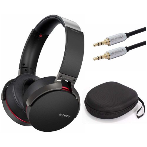 소니 Sony XB950B1 Extra Bass Wireless Headphones (Black) with Case and Cable Bundle