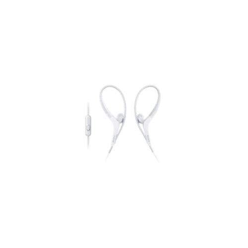소니 Sony Flexible loop-hanger sports headphones w Mic - Splashproof, MDRAS410AP (White)