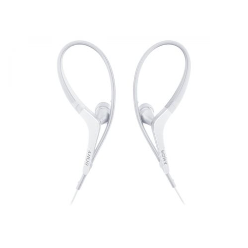 소니 Sony Flexible loop-hanger sports headphones w Mic - Splashproof, MDRAS410AP (White)