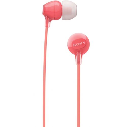 소니 Sony WI-C300 Wireless In-Ear Headphones, Red (WIC300R) with Earphone Case Pouch