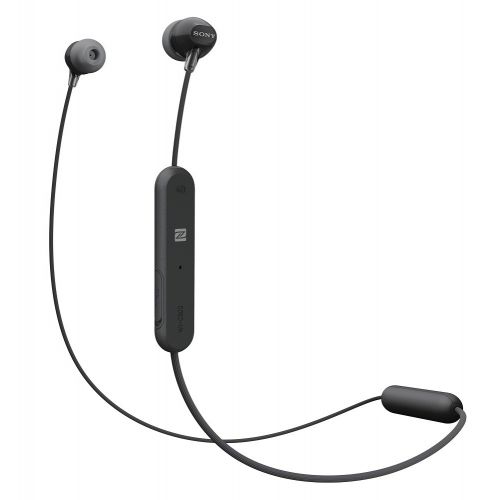 소니 Sony WI-C300 Wireless In-Ear Headphones (Black) with Earphone Pouch Bundle