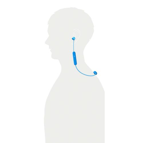 소니 Sony WI-C300 Wireless In-Ear Headphones (Blue) with Power Bank Bundle