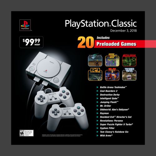 소니 Sony PlayStation Classic Console, Gray, 3003868