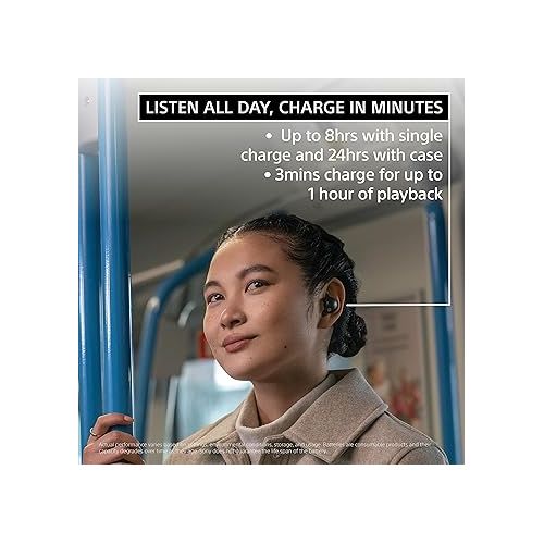 소니 Sony WF-1000XM5 The Best Truly Wireless Bluetooth Noise Canceling Earbuds Headphones with Alexa Built in, Black- NEW MODEL