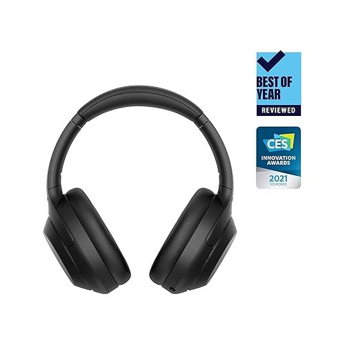 소니 Sony WH-1000XM4 Wireless Premium Noise Canceling Overhead Headphones with Mic for Phone-Call and Alexa Voice Control, Black WH1000XM4