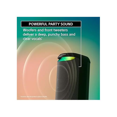 소니 Sony SRS-XV500 X-Series Wireless Portable Bluetooth Karaoke Party Speaker IPX4 Splash-Resistant with 25 Hour-Battery and Ambient Lights - New