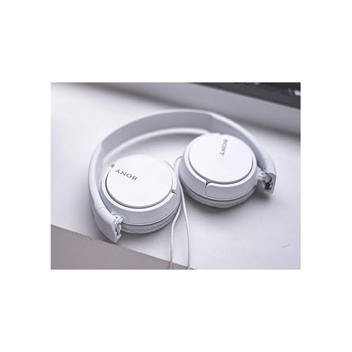 소니 Sony ZX Series Wired On-Ear Headphones, White MDR-ZX110