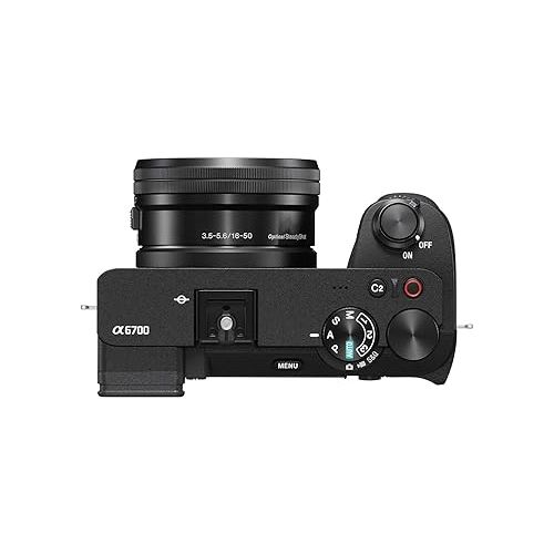 소니 Sony Alpha 6700 - APS-C Interchangeable Lens Camera with 26 MP sensor, 4K video, AI-Based Subject Recognition, Log Shooting, LUT Handling and Vlog Friendly Functions and 16-50mm Zoom Lens