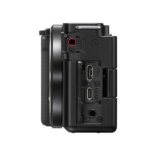 소니 Sony Alpha ZV-E10 - APS-C Interchangeable Lens Mirrorless Vlog Camera Kit - Black