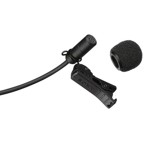 소니 Sony ECM-V1BMP Omnidirectional Lavalier Microphone with Locking Sony 3.5mm Connector (Black)