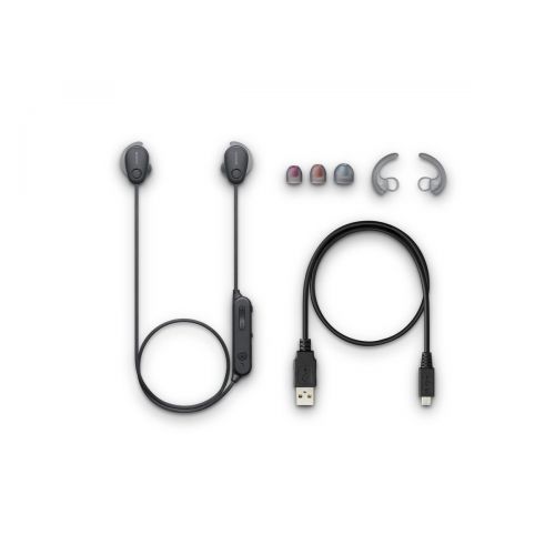소니 Sony SP600N Wireless Noise Canceling Sports In-Ear Headphones, Black (WI-SP600N/B)