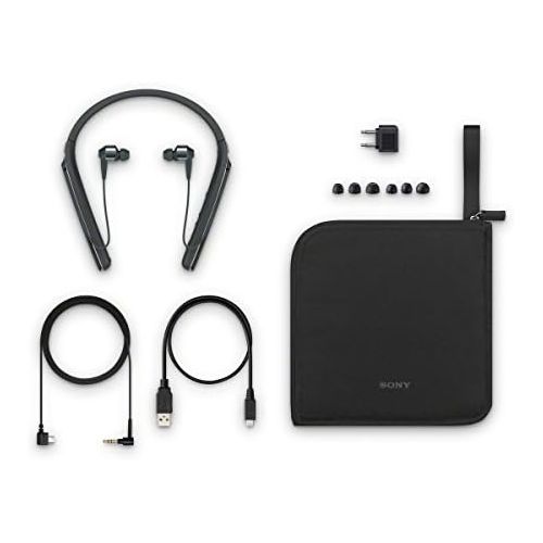 소니 Sony Premium Noise Cancelling Wireless Behind-Neck in Ear Headphones - Black (WI1000X/B)