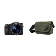 Sony CyberShot RX10 IV with 0.03 Second Auto-Focus & 25x Optical Zoom (DSC-RX10M4) With Domke Heritage Shoulder Bag Camera Case, Green (700-52M)