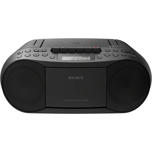 소니 [아마존베스트]Sony CFDS70-BLK CD/MP3 Cassette Boombox Home Audio Radio, Black, With Aux