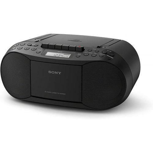 소니 [아마존베스트]Sony CFDS70-BLK CD/MP3 Cassette Boombox Home Audio Radio, Black, With Aux