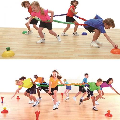 소니 [아마존베스트]Sonyabecca 18ft Elastic Fleece Cooperative Stretchy Band Integrations Dynamic Movement Exercise Latex Band Stretchy Creative Movement Prop for Group Activities Special Needs Large