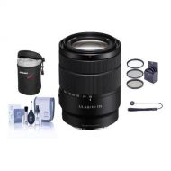 Sony 18-135mm f/3.5-5.6 OSS E-Mount Lens - Bundle with 55mm Filter Kit, Lens Case, Cleaning Kit, Capleash II