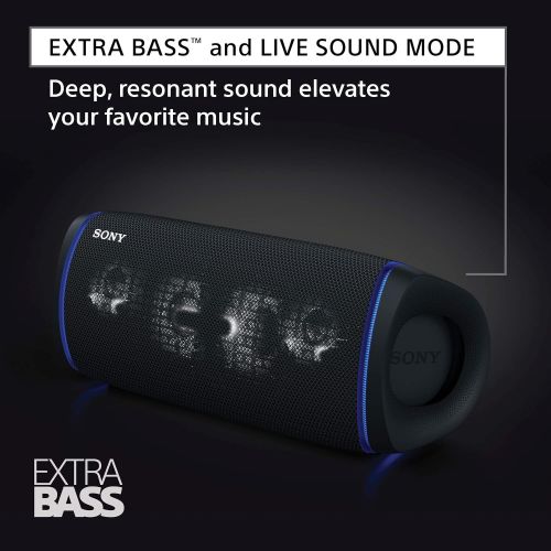 소니 Sony SRS-XB43 EXTRA BASS Wireless Portable Speaker IP67 Waterproof BLUETOOTH 24 Hour Battery and Built In Mic for Phone Calls, Black