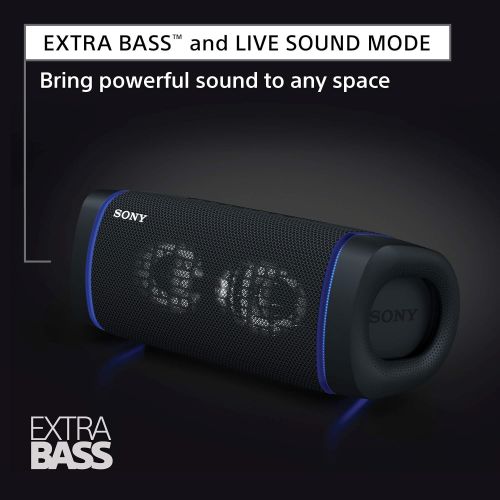 소니 Sony SRS-XB33 EXTRA BASS Wireless Portable Speaker IP67 Waterproof BLUETOOTH 24 Hour Battery and Built In Mic for Phone Calls, Blue