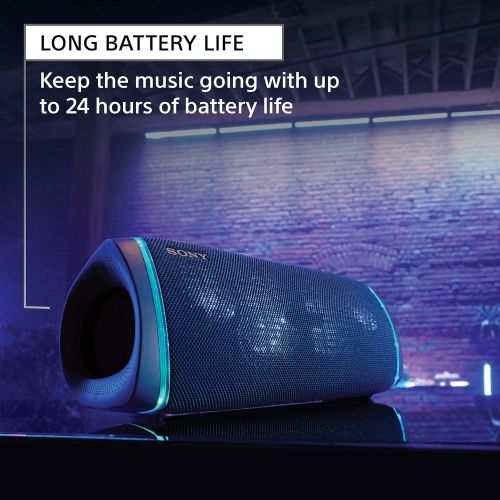 소니 Sony SRS-XB43 EXTRA BASS Wireless Portable Speaker IP67 Waterproof BLUETOOTH 24 Hour Battery and Built In Mic for Phone Calls, Blue