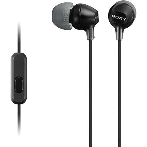 소니 Sony MDREX15AP In-Ear Earbud Headphones with Mic, Black (MDREX15AP/B)