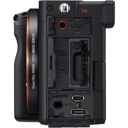 소니 Sony Alpha 7C Full-Frame Compact Mirrorless Camera Kit - Black (ILCE7CL/B)
