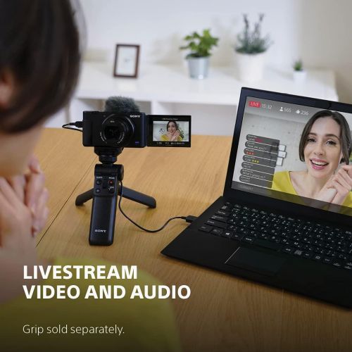 소니 Sony ZV-1 Digital Camera for Content Creators, Vlogging and YouTube with Flip Screen, Built-in Microphone, 4K HDR Video, Touchscreen Display, Live Video Streaming, Webcam