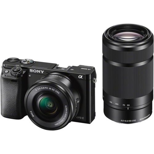 소니 Sony Alpha a6000 Mirrorless Digital Camera w/ 16-50mm and 55-210mm Power Zoom Lenses