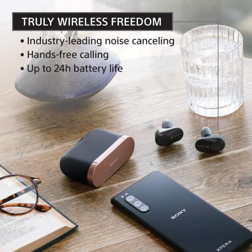 소니 Sony WF-1000XM3 Industry Leading Noise Canceling Truly Wireless Earbuds Headset/Headphones with AlexaVoice Control And Mic For Phone Call, Black