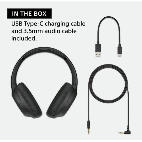 소니 Sony Noise Cancelling Headphones WHCH710N: Wireless Bluetooth Over the Ear Headset with Mic for Phone-Call, Black